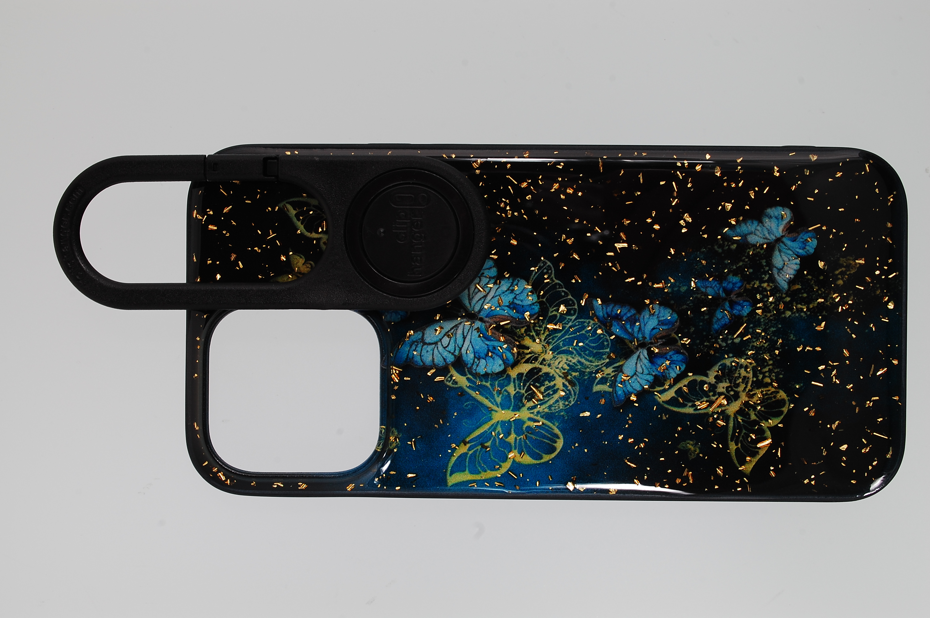 Pro Case - Apple iPhone 15 Pro Max Butterfly with Gold Sparkling Flakes
